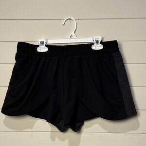 Fabletics Black Athletic Shorts Women's  Size M Pockets Drawstring Excellent Con